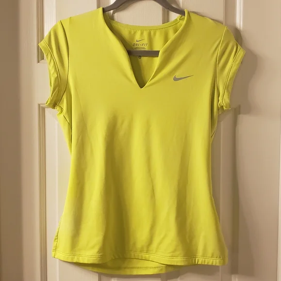 Nike Women's Lime V-Neck Tee - Picture 1 of 3